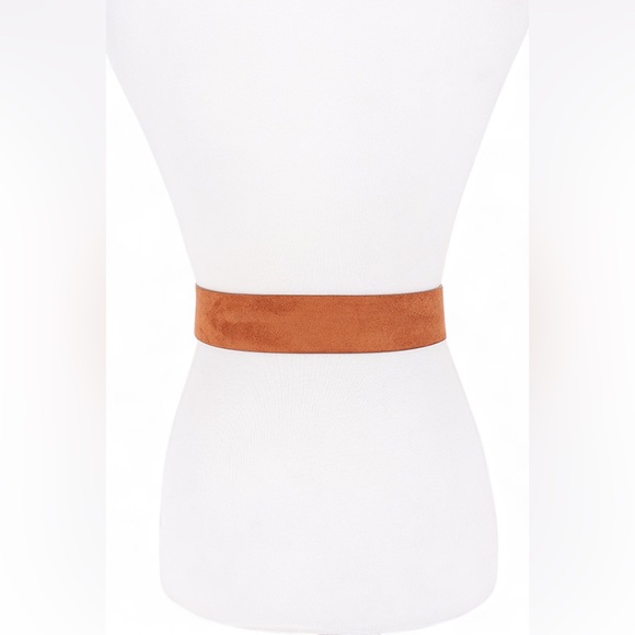 Vegan Suede Statement Belt - Brown, Camel, Black main image 4